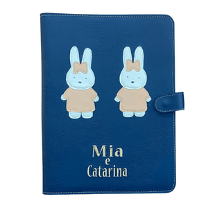 Porta Documentos A4 Personalizado com Tema e Nome para 2 crianças Marinho