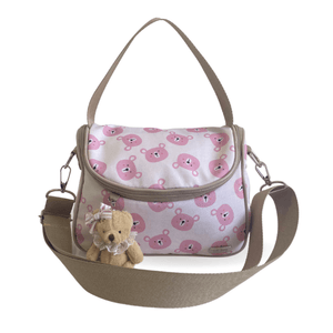 Bolsa Maternidade de Mão Ursos Rosa