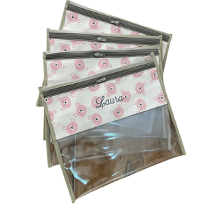 Kit Saquinhos Maternidade Personalizado Ursos Rosa 4 un
