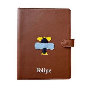 Porta Documentos A4 Personalizado com Tema e Nome Marrom