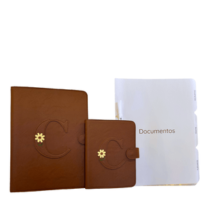Kit Porta Documentos e Divisórias do Bebê Caramelo