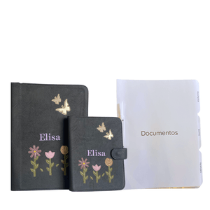 Kit Porta Documentos e Divisórias do Bebê Preto