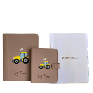 Kit Porta Documentos e Divisórias do Bebê Bege Nude