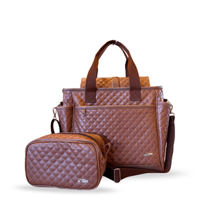 Bolsa Maternidade Maternal Matelassê Caramelo